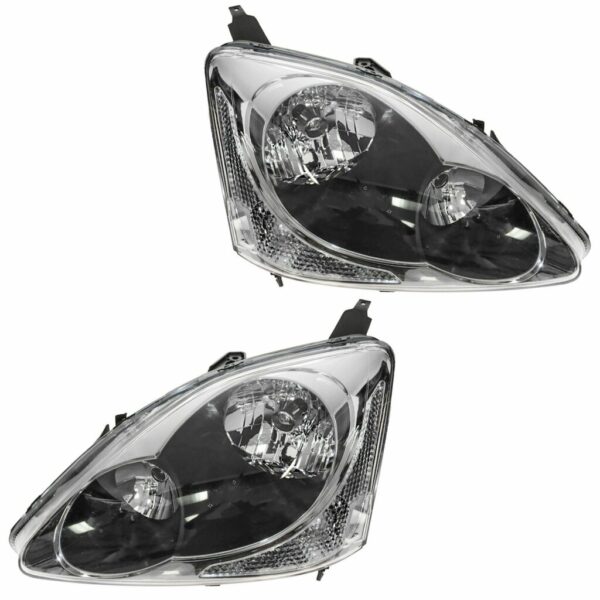 Headlights Headlamps Pair Set of 2 for 04-05 Honda Civic Hatchback Models