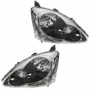 Headlights Headlamps Pair Set of 2 for 04-05 Honda Civic Hatchback Models