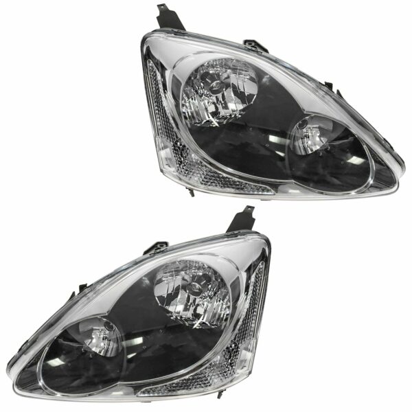 Headlights Headlamps Pair Set of 2 for 04-05 Honda Civic Hatchback Models