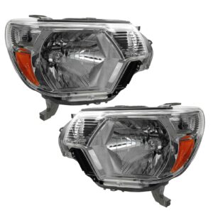 Headlights Headlamps Left LH & Right RH Pair Set for 12-13 Toyota Tacoma