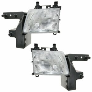 Front Headlights Headlamps Lights Lamps Pair Set for 98-03 Dodge Van Full Size
