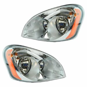 Halogen Headlight Lamp Pair Driver & Passenger Set for Freightliner Cascadia
