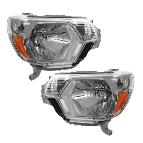 Headlights Headlamps Left LH & Right RH Pair Set for 12-13 Toyota Tacoma