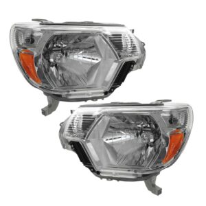 Headlights Headlamps Left LH & Right RH Pair Set for 12-13 Toyota Tacoma