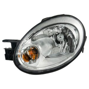 Headlight Headlamp w/ Chrome Bezel Driver Side Left LH Compatible with 03-05 Dodge Neon