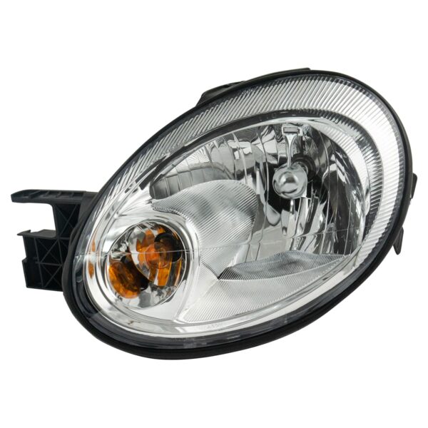 Headlight Headlamp w/ Chrome Bezel Driver Side Left LH Compatible with 03-05 Dodge Neon