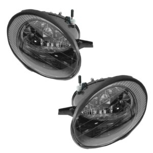 Headlights Headlamps Left & Right Pair Set for 98-99 Ford Taurus