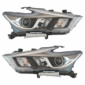Halogen Headlight Headlamp LH LF & RH RF Set of 2 Pair Compatible with Nissan Maxima