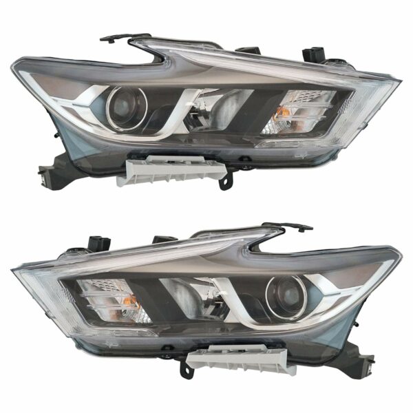 Halogen Headlight Headlamp LH LF & RH RF Set of 2 Pair Compatible with Nissan Maxima
