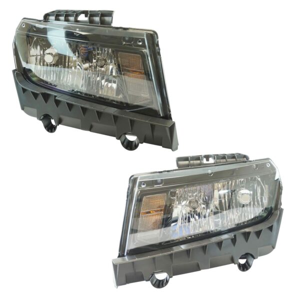Halogen Headlight Lamp LH RH Kit Pair Set of 2 for 14-15 Chevrolet Camaro