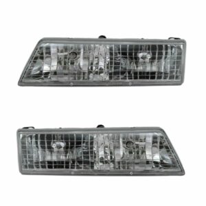 Headlights Headlamps Left & Right Pair Set for 95-97 Mercury Grand Marquis