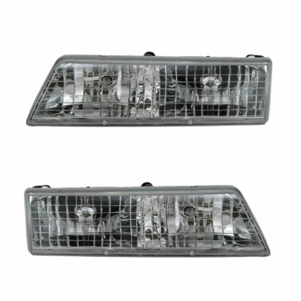 Headlights Headlamps Left & Right Pair Set for 95-97 Mercury Grand Marquis