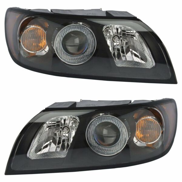 Headlights Headlamps Left LH & Right RH Pair Set for 04-07 Volvo S40 V40 V50
