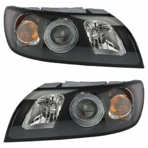 Headlights Headlamps Left LH & Right RH Pair Set for 04-07 Volvo S40 V40 V50