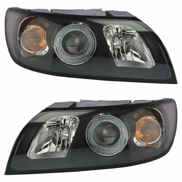 Headlights Headlamps Left LH & Right RH Pair Set for 04-07 Volvo S40 V40 V50