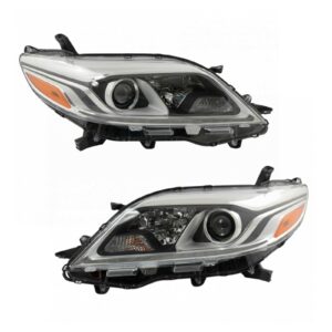 Headlight Headlamp Pair Halogen Driver & Passenger Set for Toyota Sienna
