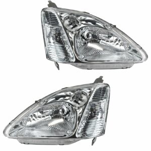 Headlights Headlamps Left & Right Lamp Pair Set for 02-03 Honda Civic Hatchback
