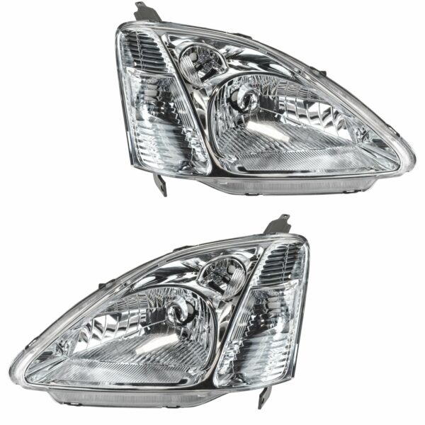 Headlights Headlamps Left & Right Lamp Pair Set for 02-03 Honda Civic Hatchback