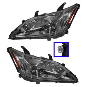 Halogen Headlight Headlamp Left LH & Right RH Pair Set for 10-11 Lexus ES350
