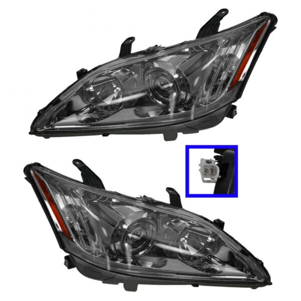 Halogen Headlight Headlamp Left LH & Right RH Pair Set for 10-11 Lexus ES350