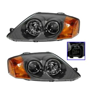 Headlight Headlamp Driver Left & Passenger Right Pair Set of 2 for Tiburon 03-04