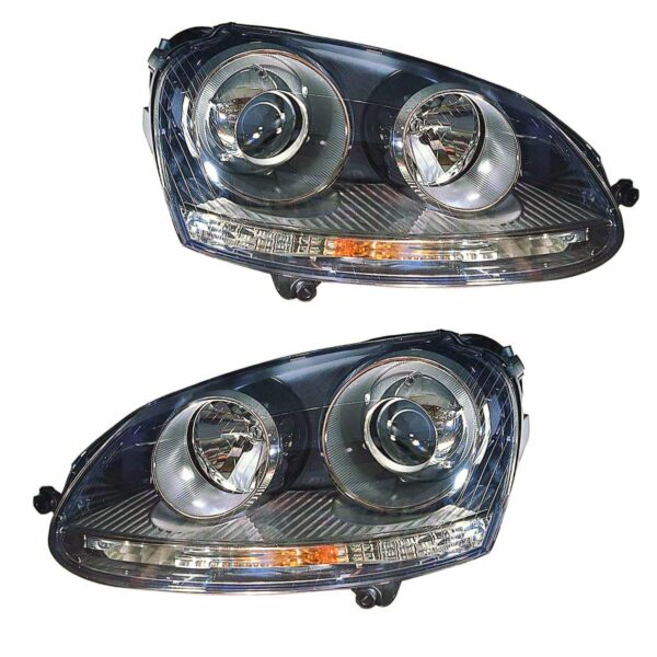 HID Headlight Headlamp Light Lamp Pair Set LH & RH for VW Volkswagen Golf Rabbit