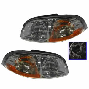 Headlights Headlamps Left & Right Pair Set for 99-00 Ford Windstar