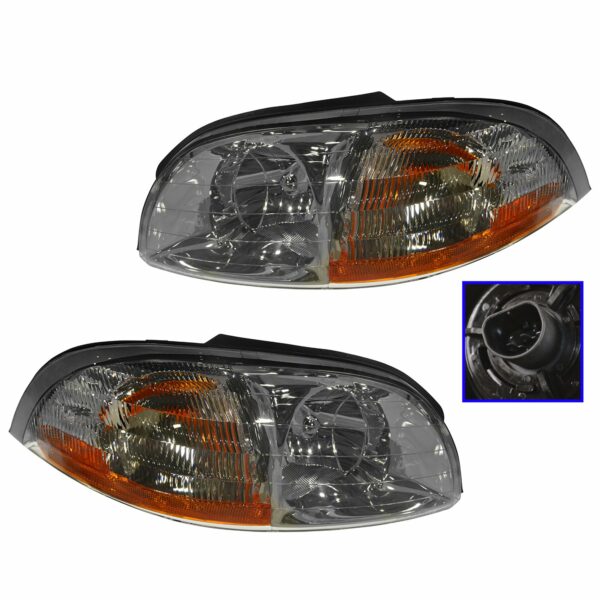 Headlights Headlamps Left & Right Pair Set for 99-00 Ford Windstar