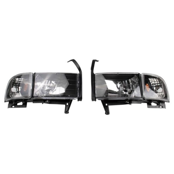 TRQ Performance Headlight Set Compatible with 1994-2002 Dodge Ram 1500 Ram 2500 Ram 3500