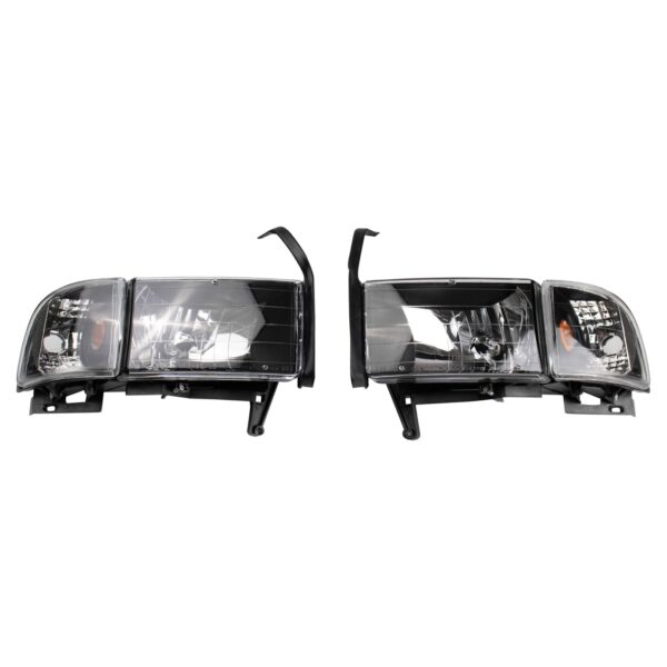 TRQ Performance Headlight Set Compatible with 1994-2002 Dodge Ram 1500 Ram 2500 Ram 3500