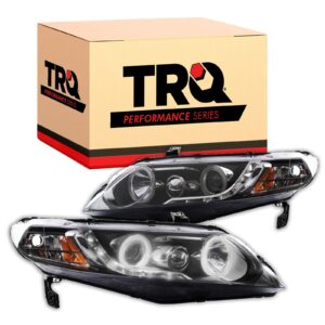 TRQ Performance Headlight Set Compatible with 2006-2011 Honda Civic