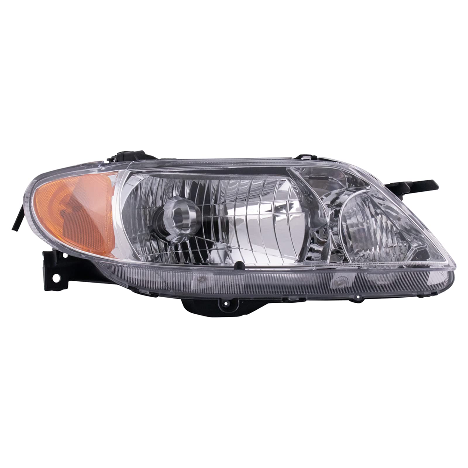 Headlight Headlamp w/ Chrome Bezel Passenger Side RH Compatible with 01-03 Protege 4 Dr