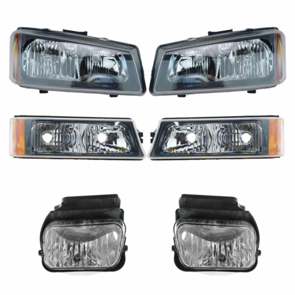 Headlight Parking Fog Driving Light Lamp LH RH Set of 6 for Chevy Silverado
