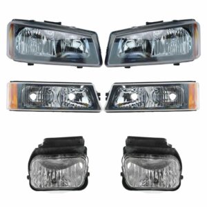 Headlight Parking Fog Driving Light Lamp LH RH Set of 6 for Chevy Silverado