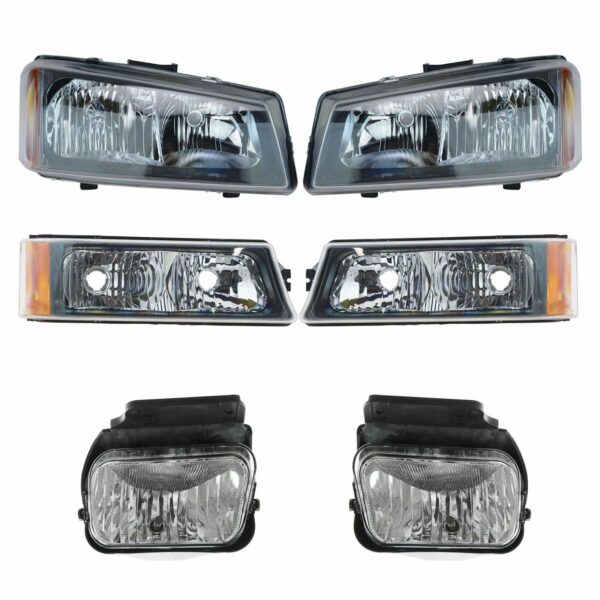 Headlight Parking Fog Driving Light Lamp LH RH Set of 6 for Chevy Silverado