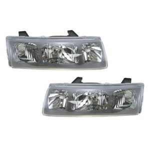 Headlights Headlamps Left & Right Pair Set for 02-04 Saturn Vue
