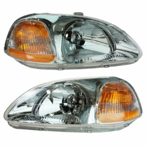 Headlights Headlamps Left & Right Pair Set for 96-98 Honda Civic