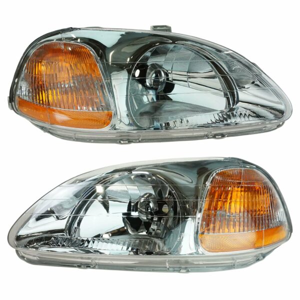 Headlights Headlamps Left & Right Pair Set for 96-98 Honda Civic