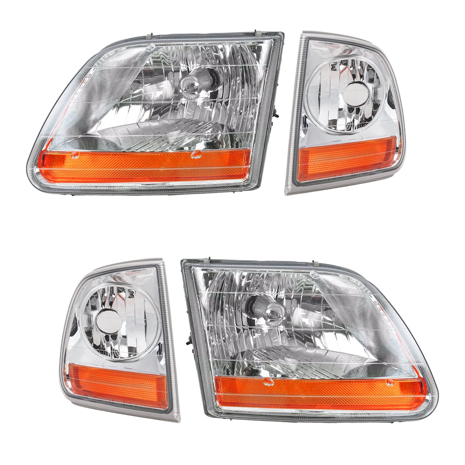 Headlight & Parking Light Left & Right Set Kit for 02-03 F150 Harley Davidson