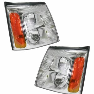 Front HID Headlights Headlamps Pair Set for 03-06 Cadillac Escalade Pickup Truck