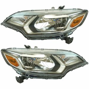 Halogen Headlight Lamp Assembly LH RH Pair Compatible With Honda Fit