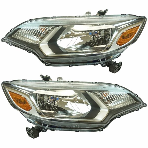 Halogen Headlight Lamp Assembly LH RH Pair Compatible With Honda Fit