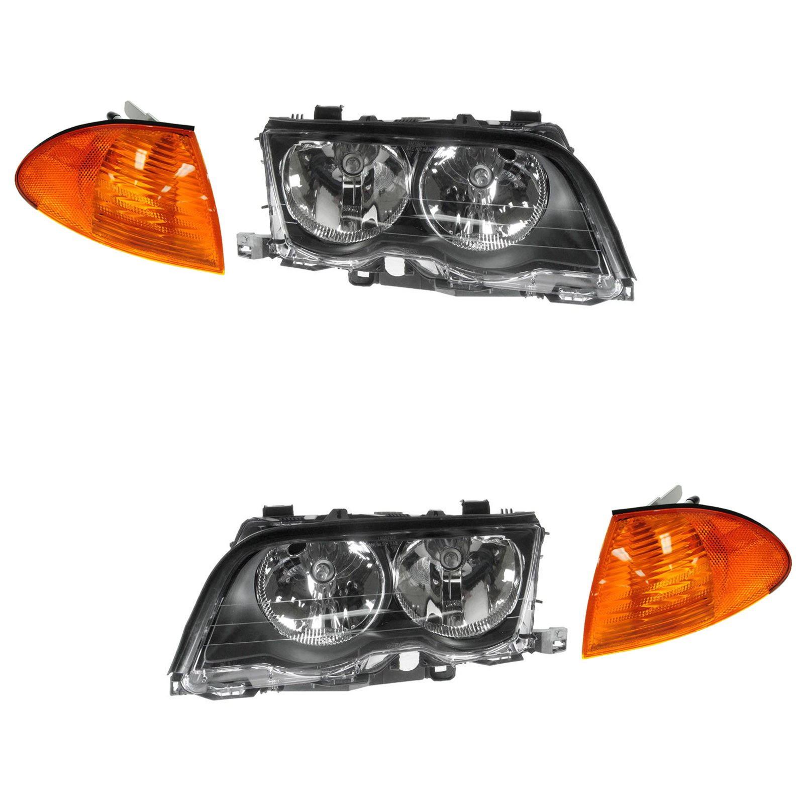 Headlight & Amber Corner Light Lamp Kit Set of 4 for BMW 3 Series NEW