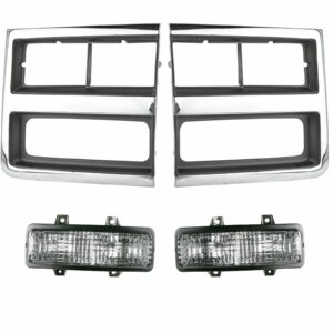 Headlight Lamp Bezel Parking Marker Light Compatible with 89-91 Chevy Truck SUV