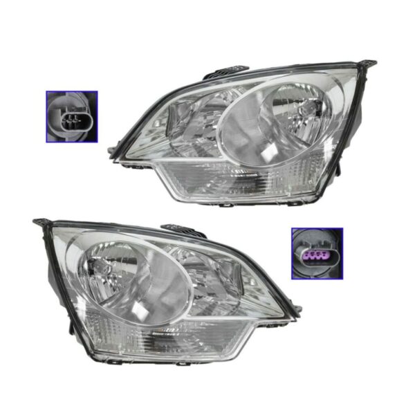 Headlights Headlamps Left & Right Pair Set for Saturn Vue Chevy Captiva Sport