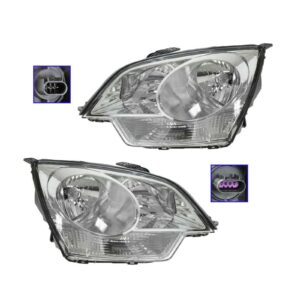 Headlights Headlamps Left & Right Pair Set for Saturn Vue Chevy Captiva Sport