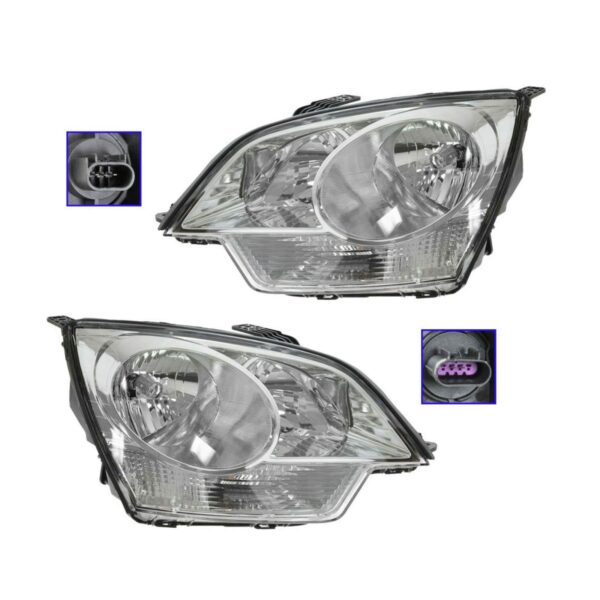 Headlights Headlamps Left & Right Pair Set for Saturn Vue Chevy Captiva Sport