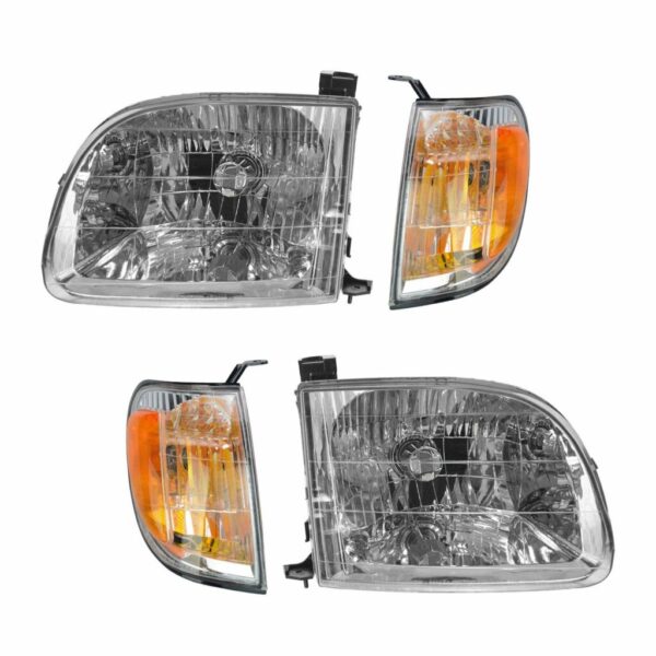 Headlights & Parking Corner Lights Left & Right Kit Set for 00-04 Toyota Tundra