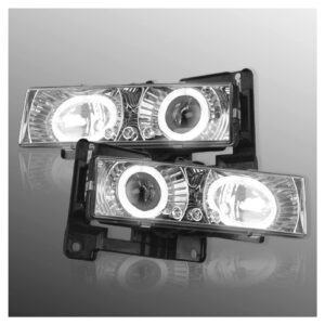 Performance Halo Projector Chrome Bezel Headlight Pair for Blazer Tahoe Truck CK