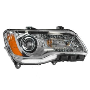 Headlight Halogen Chrome Bezel Passenger Side Right RH for 11-14 Chrysler 300